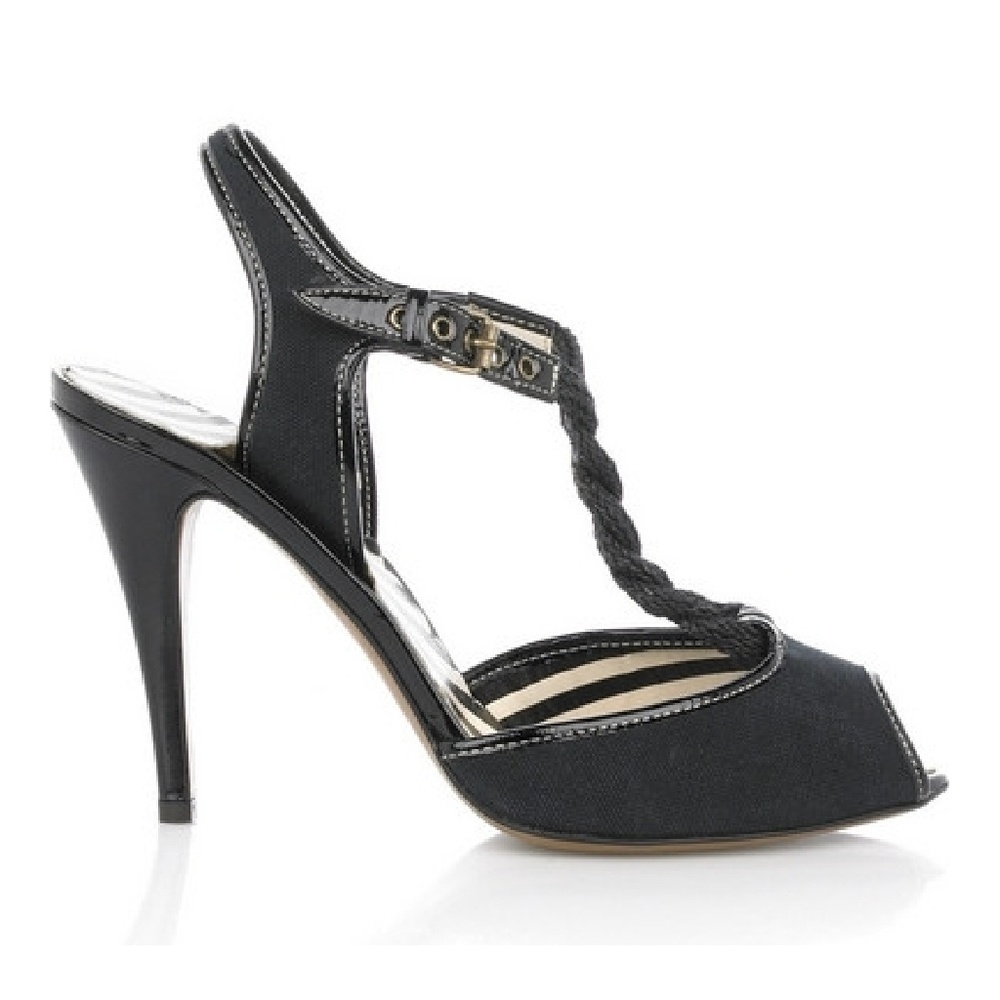 MOSCHINO T-Strap Peep Toe Heels